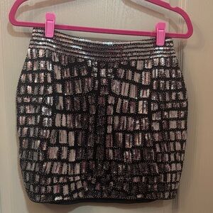 Sequin Black and Silver Skirt